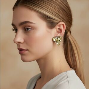 Thelma Deutsch Vintage Crystal Cluster Clip-On Earrings